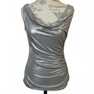 Bailey 44 “Riptide” Top In Shiny Silver Size Small New With Tag!